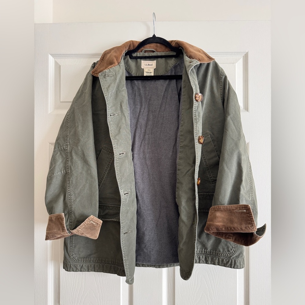 L.L. Bean Canvas Barn Jacket | Corduroy Collar | Women’s Large - Picture 9 of 10